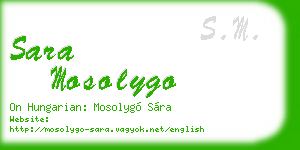 sara mosolygo business card