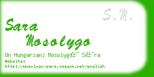 sara mosolygo business card